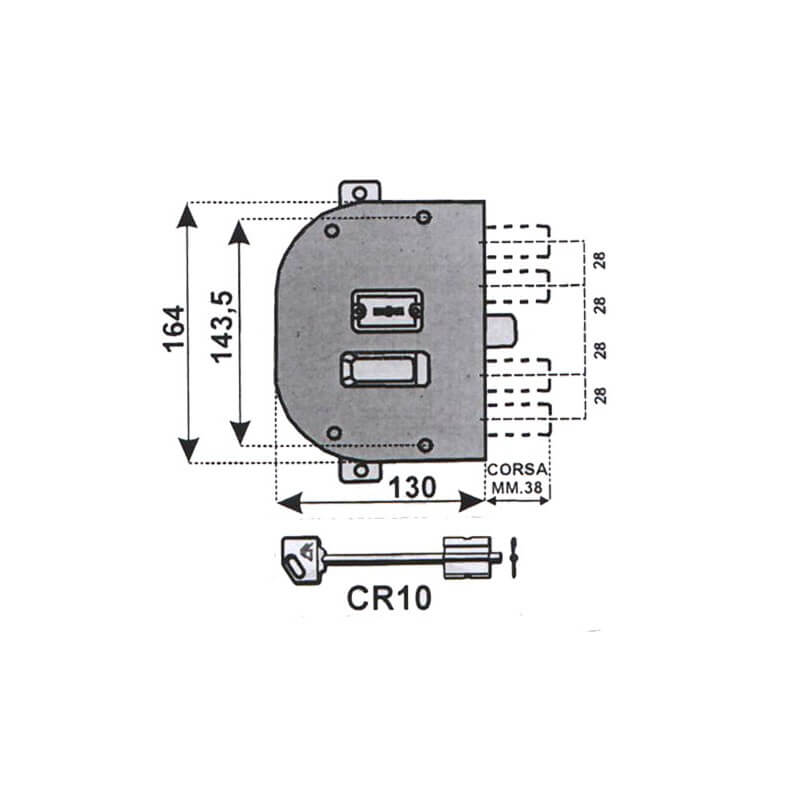 SERRATURA TRIPLICE APPL. D.M. 2250S