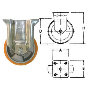 RUOTA CON SUPPORTP FISSO POLIURETANO 80