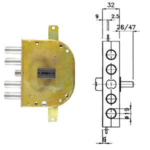 SERRATURA TRIPLICE CHIAVE FISSA SX