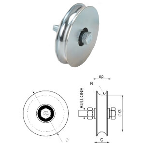 RUOTA CANC.C/BULL.1/C.GOLA T.100X20