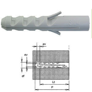 *TASSELLI NYLON S 8  SENZA VITE   PZ.100