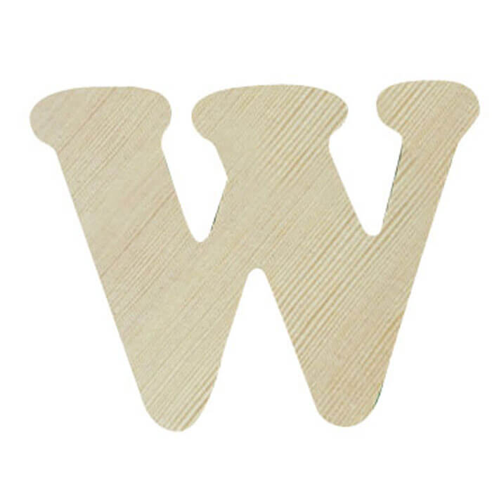 LETTERA 'W' IN LEGNO SAGOM.BLISTER