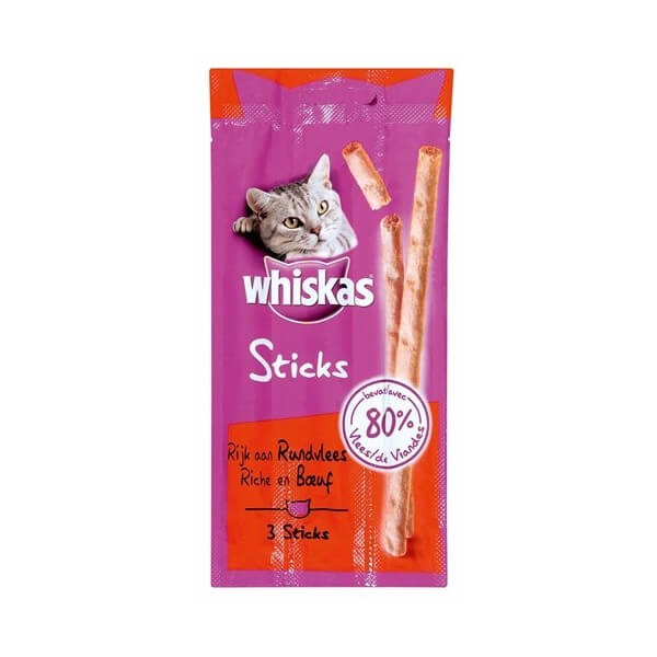 WHISKAS CATSTICKS MANZO GR.18