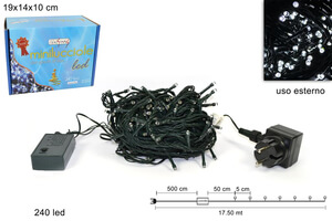 240 MINILUCCIOLE LED PER ESTERNO BIANCHE