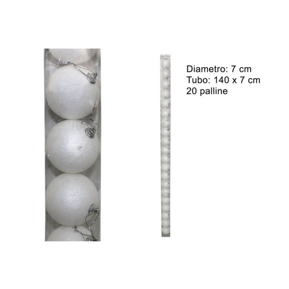 TUBO 20 PALLINE CM.7 BIANCO