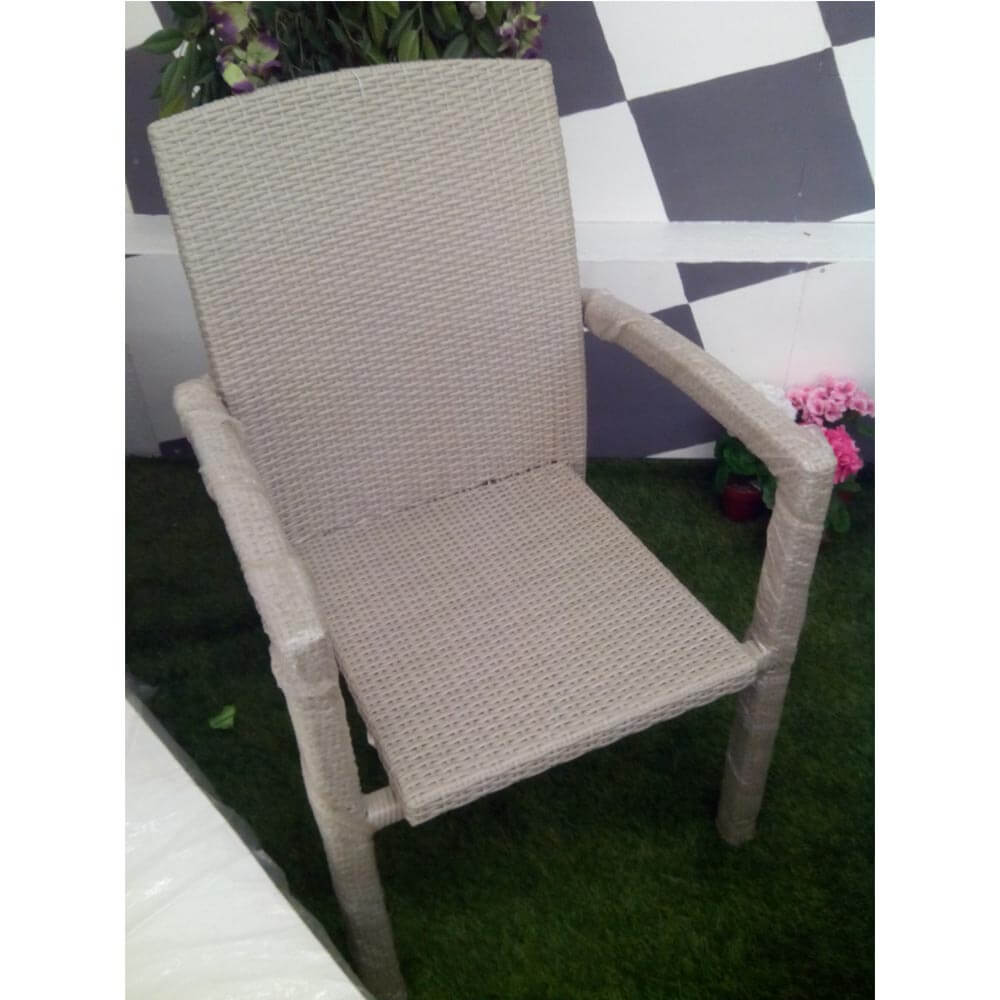 POLTRONA POLYRATTAN IN ALLUMINIO GREY SENZA CUSCIN