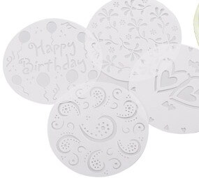 *STENCIL DECORAZIONE TORTA CM.25 PZ.3