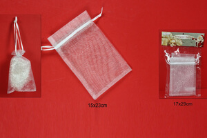 *SACCHETTO ORGANZA CM.15X23 B.CO PZ.3