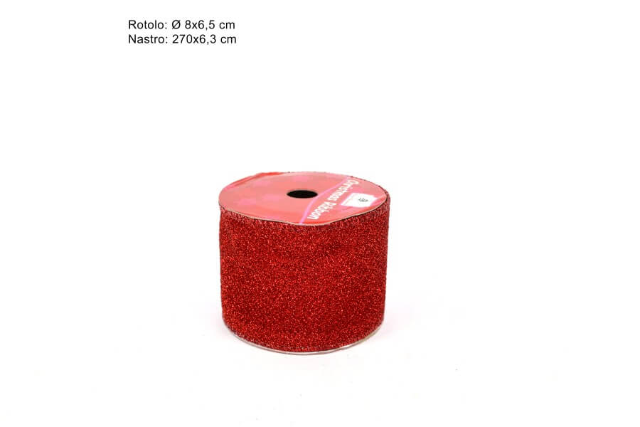 NASTRO GLITTERATO 6.3X2.70 ROSSO