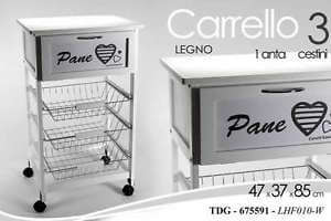 CARRELLO CUCINA CM.47X85 BIANCO