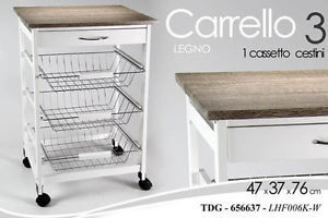 CARRELLO H.76 BIANCO/GRIG.47X37XH76