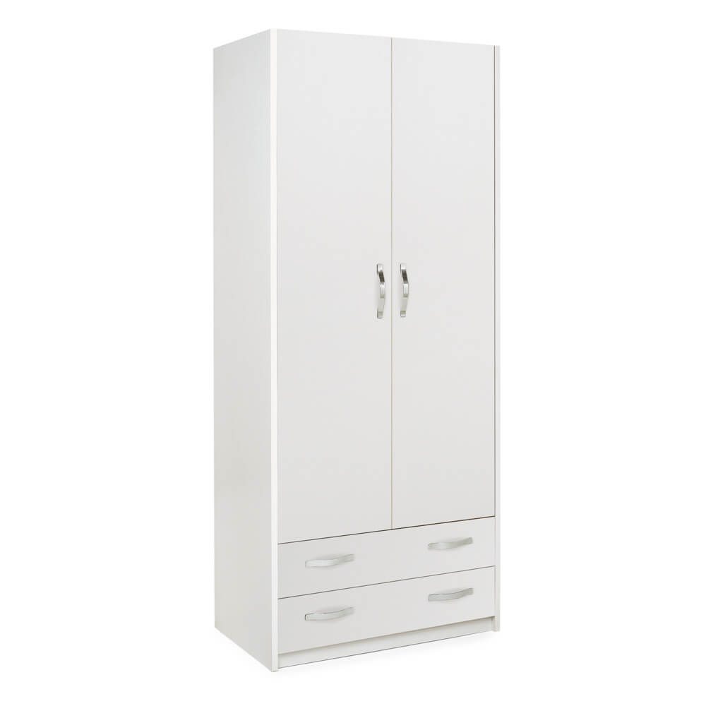 ARMADIO CM.90X52X210H 2ANTE 2C. BIANCO FRASSINATO