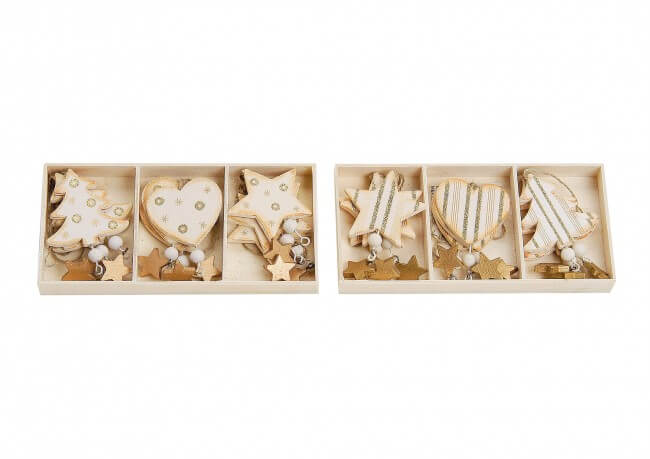 SET12 PENDENTI IN LEGNO CM.10