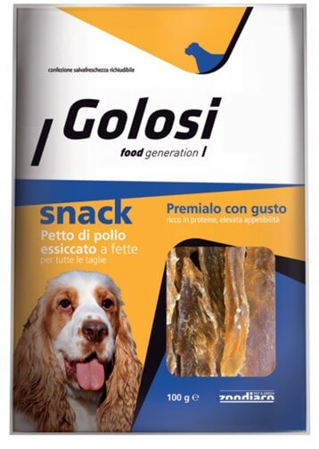 GOLOSI DOG SNACK POLLO FETTE 100GR.