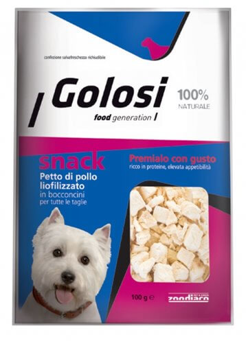 GOLOSI DOG SNACK POLLO LIOFILIZZATO 100GR.
