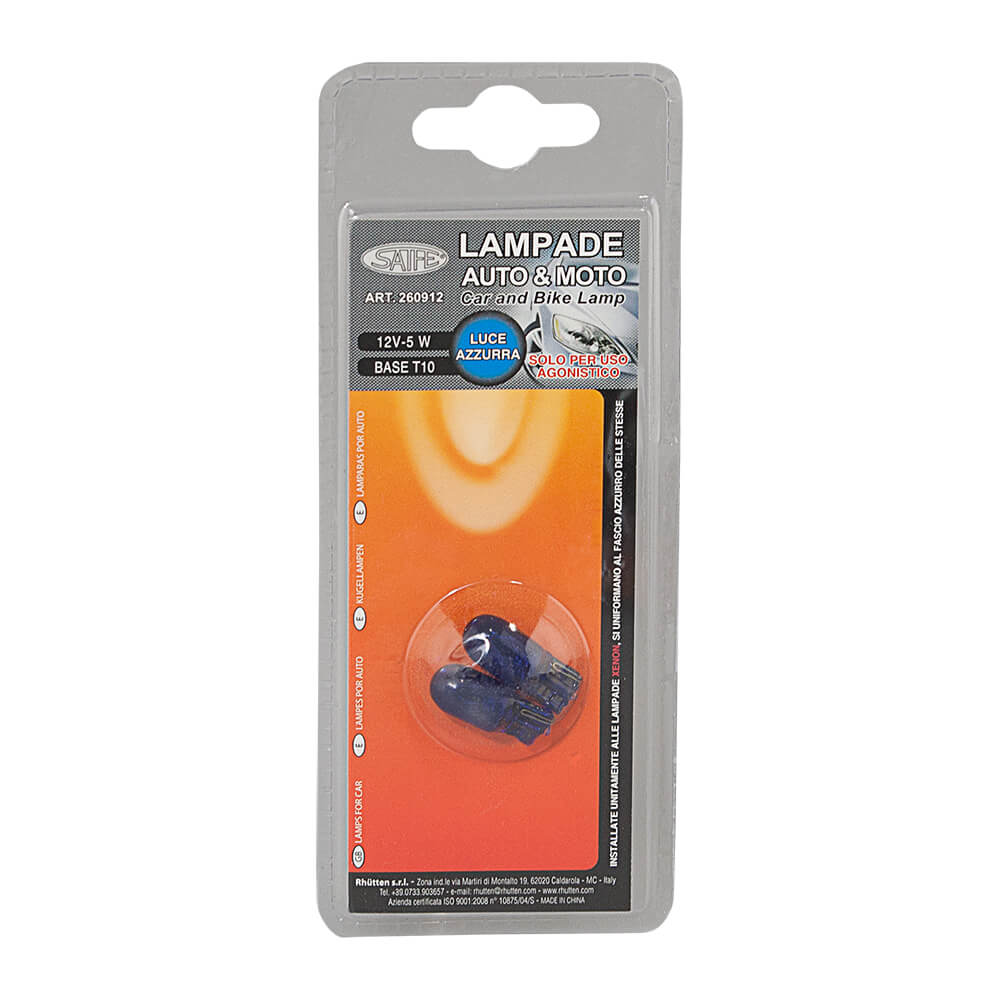 LAMPADE BLU 12V 5W T10 W2.1X9.5 2PZ