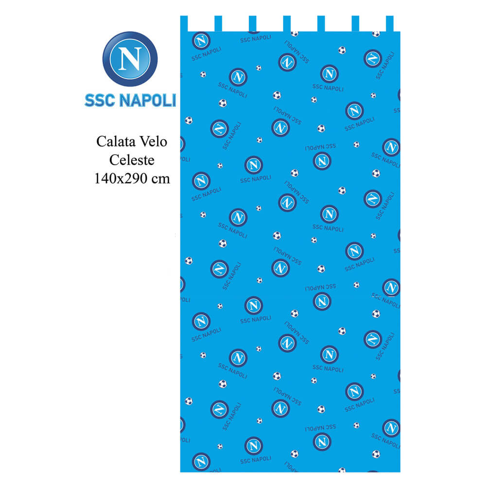 *CALATA SSC NAPOLI COTONE CM.140X290 CELESTE