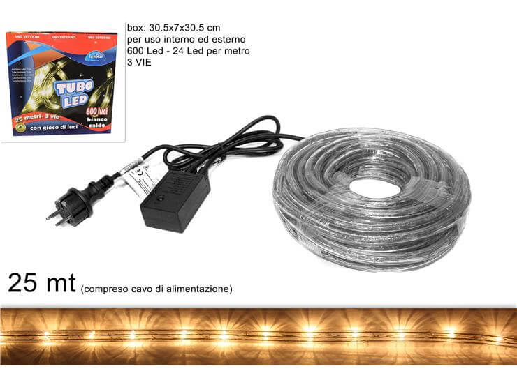 TUBO LED 25 MT.3 VIE BIANCO CALDO