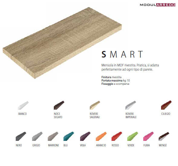 MENSOLA SMART CM.56X15.5X1.8 ROSSO