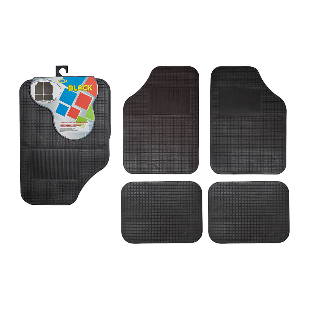 SET 4 TAPPETI AUTO GOMMA/PVC NERO