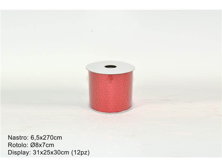 NASTRO PAILLETTES CM.6.5X270 ROSSO