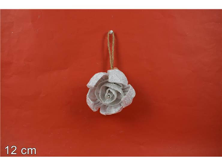 PENDENTE ROSA CM.12 BIANCO