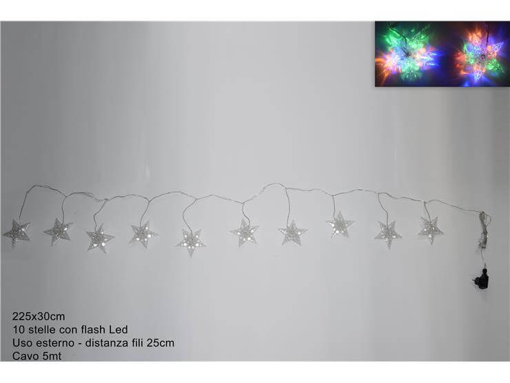 *STELLE LUMINOSE 10PZ MULTICOLOR 5MT.