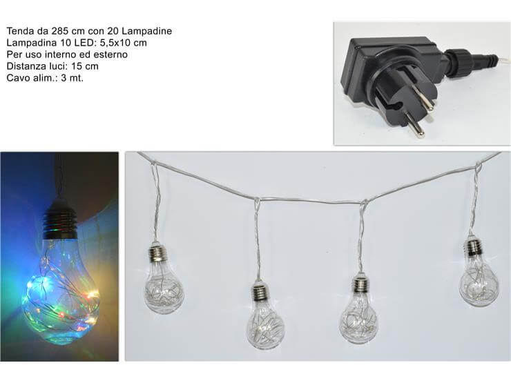 TENDA 20LAMPADINE LED MULTICOLOR