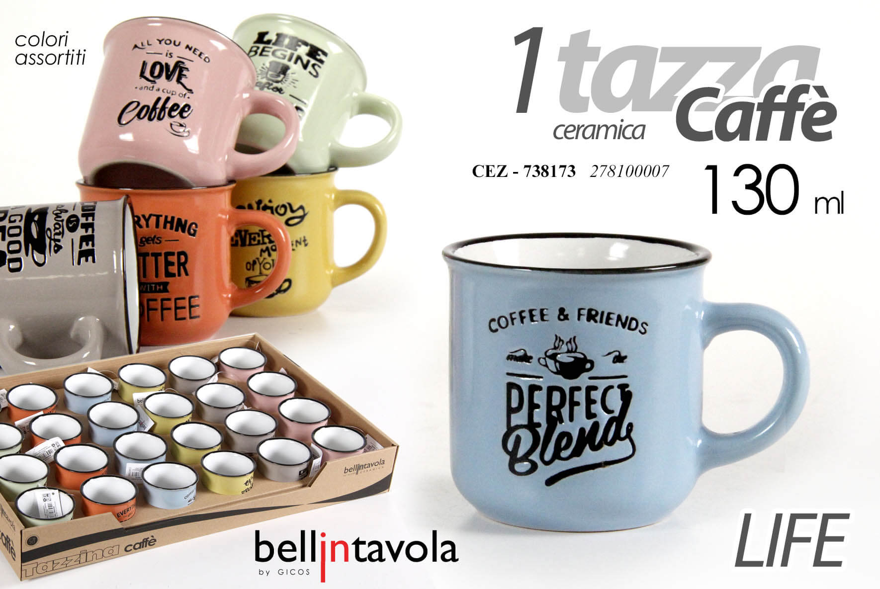TAZZA CAFFE'LIFE ML.130 ASSORTITE