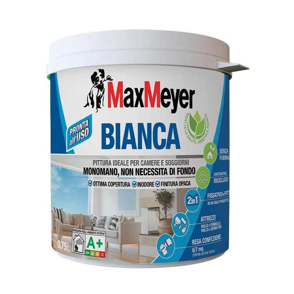 PITTURA LAVABILE PRONTA ALL'USO 'BIANCA' LT.0.750