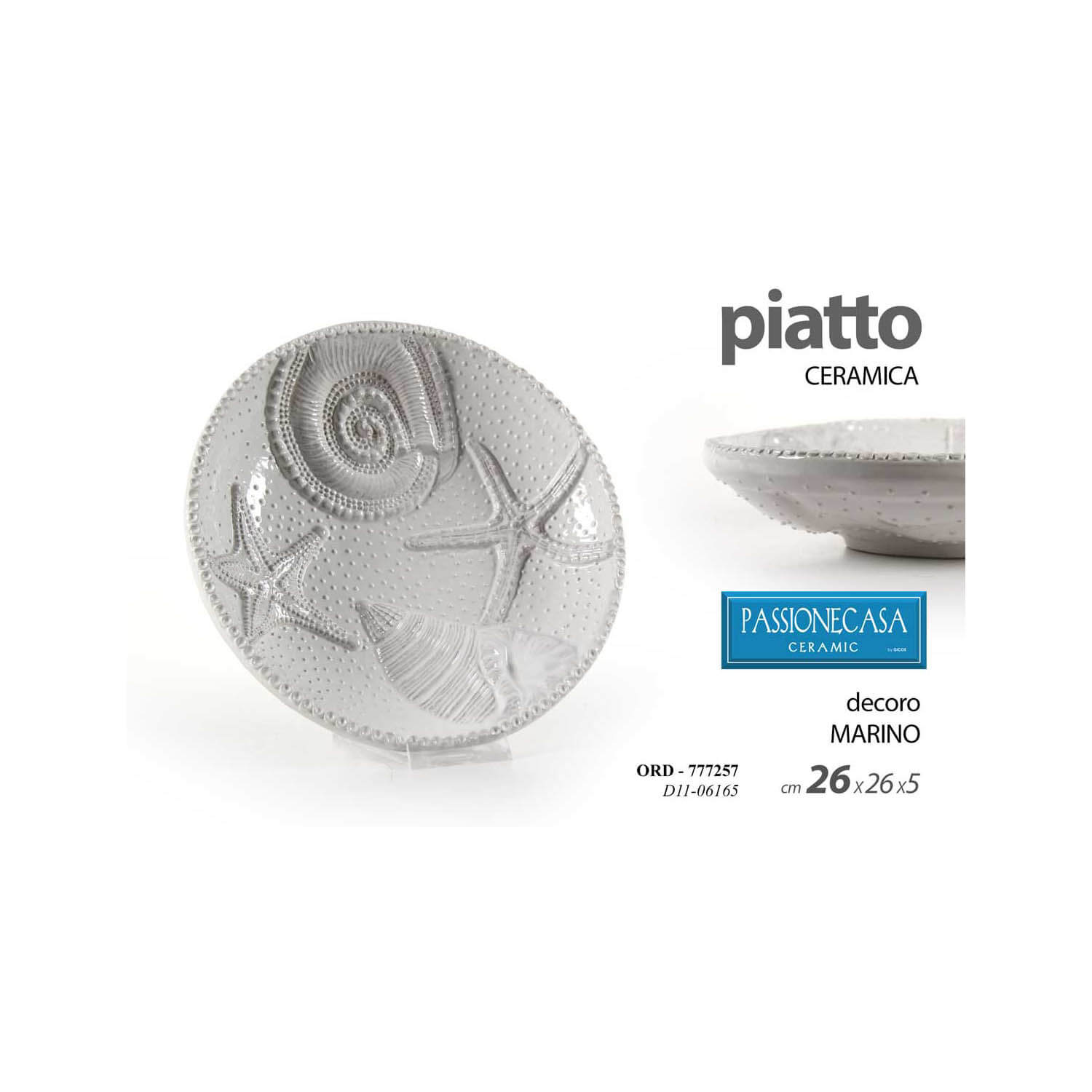 PIATTO CM.26 BIANCO CON STELLE