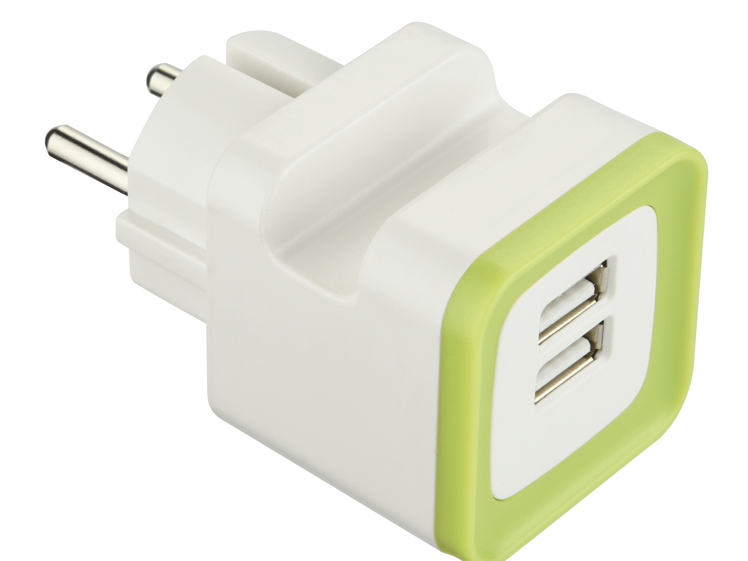 ADATTATORE SCHUKO CON 2 USB 2.4 VERDE