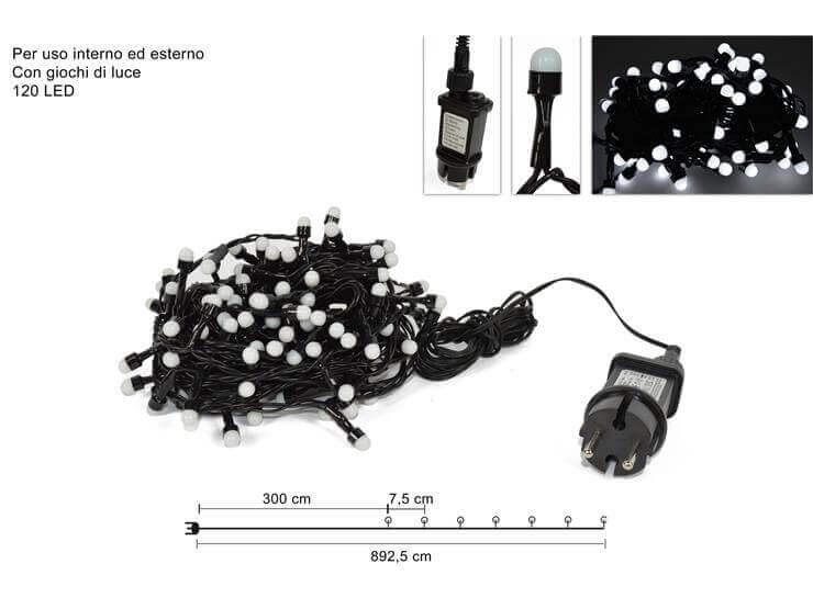 120LED LUCCIOLE C/CONTR.P/ESTERNO LUCE FREDDA