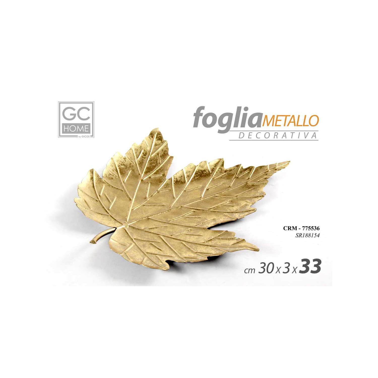 FOGLIA IN METALLO CM.30X33 ORO