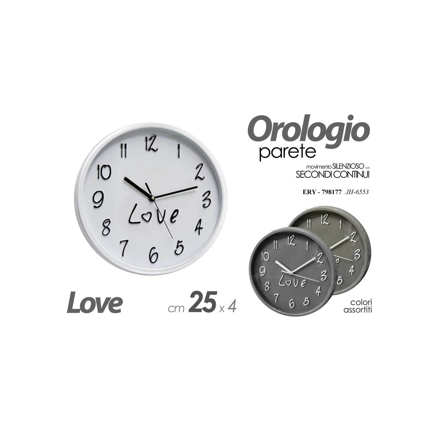 OROLOGIO TONDO D.25 LOVE ASSORTITI