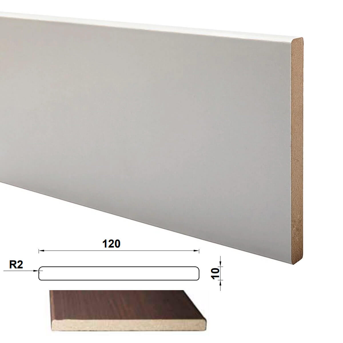 BATTISEDIA MDF 120X10 H.2400 NOCE CHIARO BATTISEDIA MDF 120X10 H.2400 NOCE CHIARO