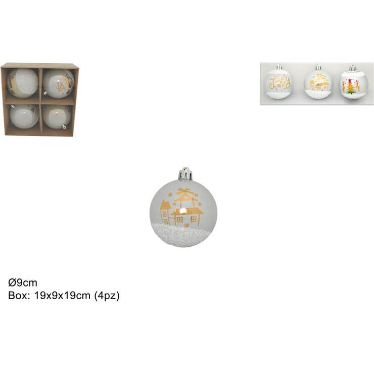 *SET4 PALLE DECORATE D.9 SILVER