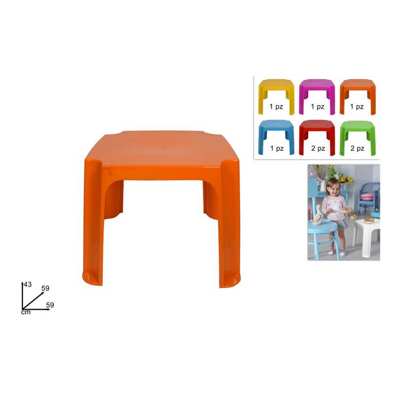 TAVOLO PLASTICA BIMBI CM.59X59 ASS.