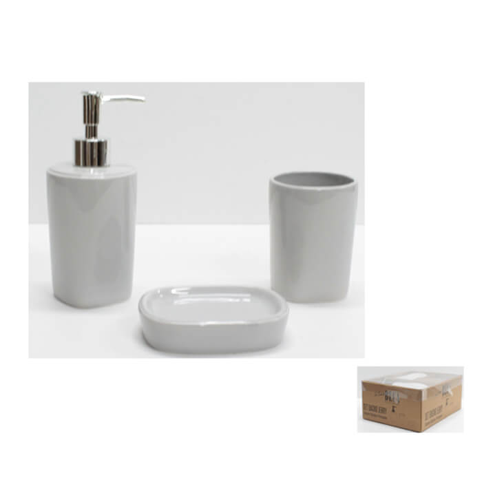 *TOM SET BAGNO CERAMICA GRIGIO PZ.3