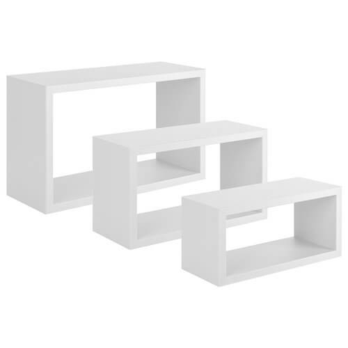 SET 3 CUBI ARREDO TRITTICO BIANCO