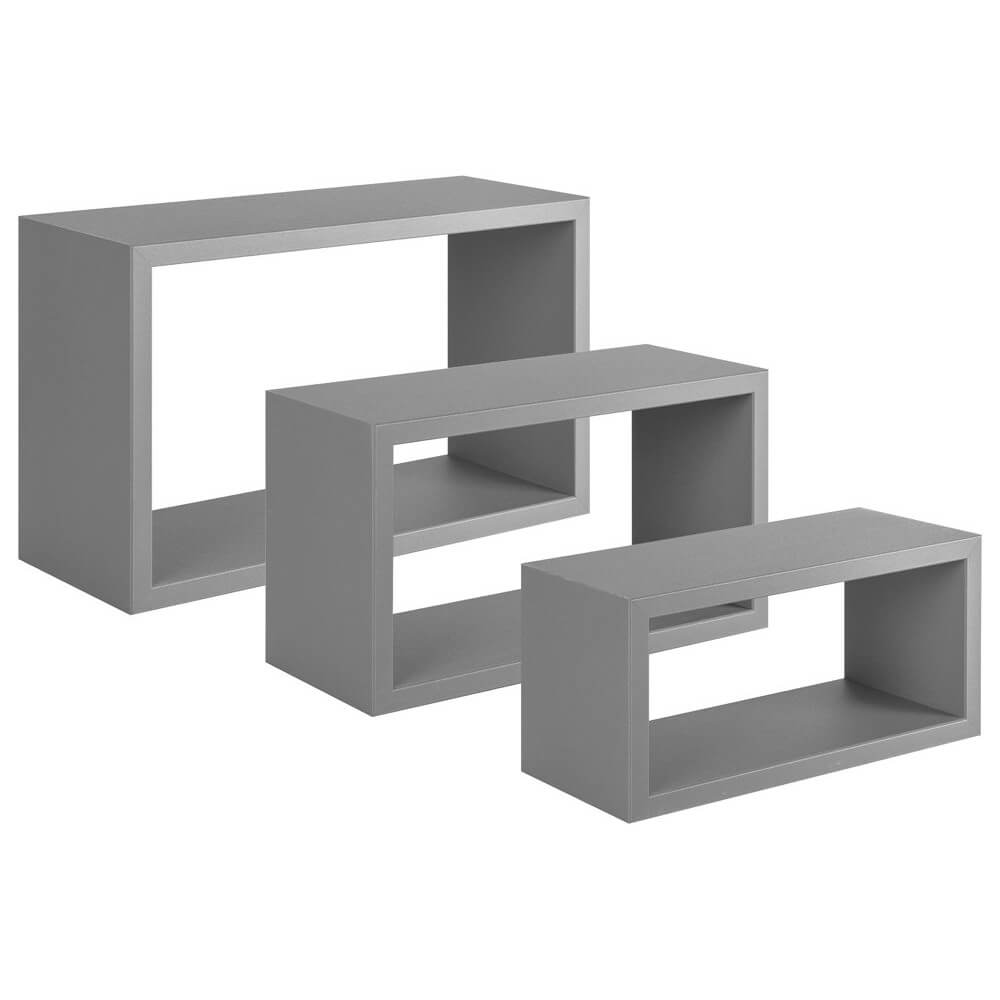 SET 3 CUBI ARREDO TRITTICO GRIGIO