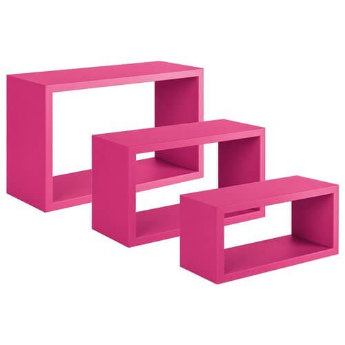 SET 3 CUBI ARREDO TRITTICO FUCSIA