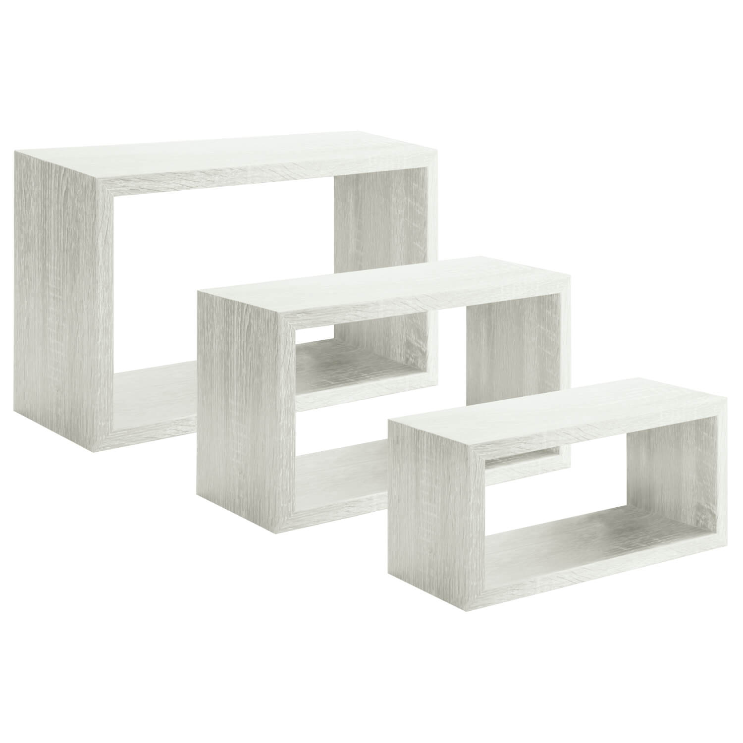 SET 3 CUBI ARREDO TRITTICO ROVERE SBIACATO