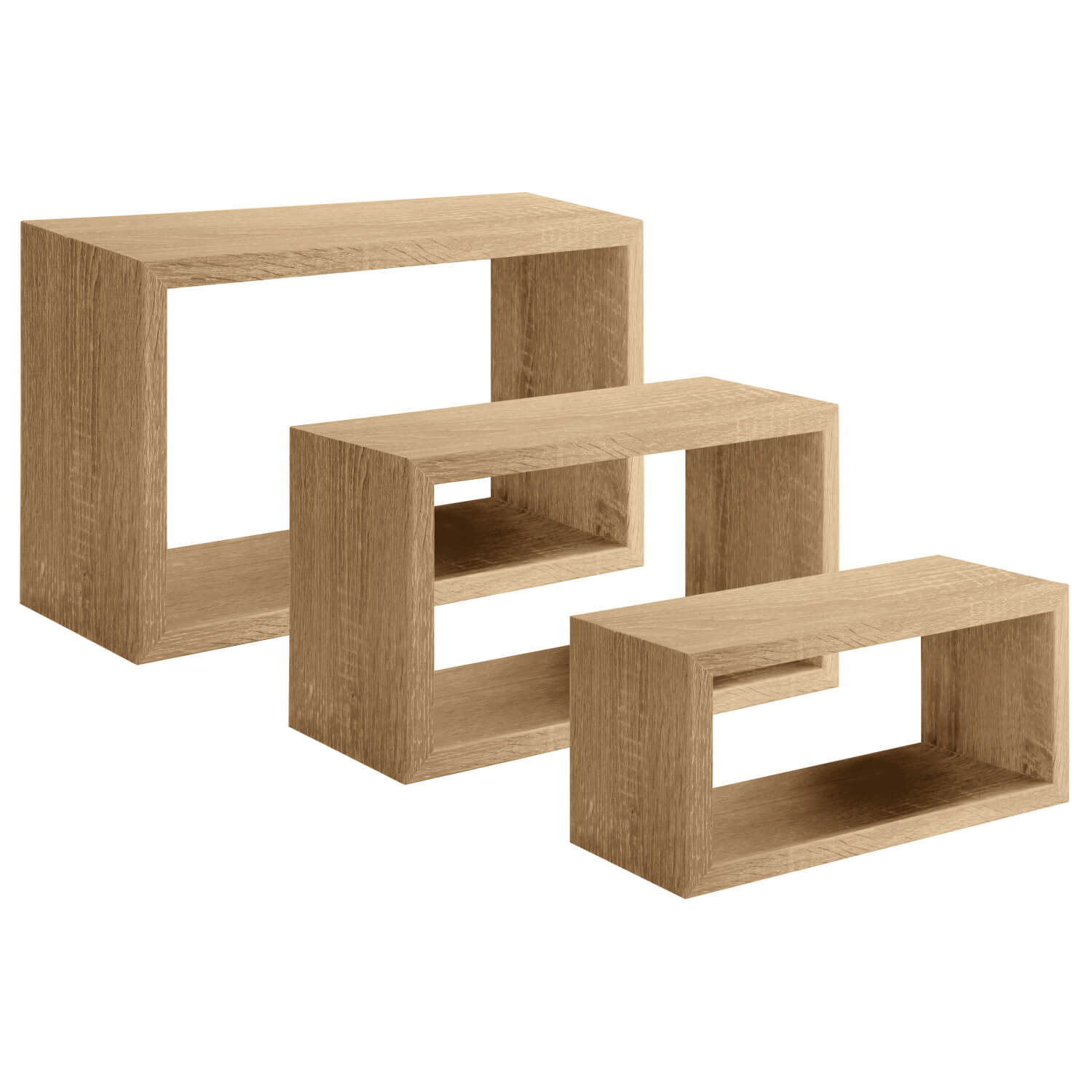 SET 3 CUBI ARREDO TRITTICO TABACCO