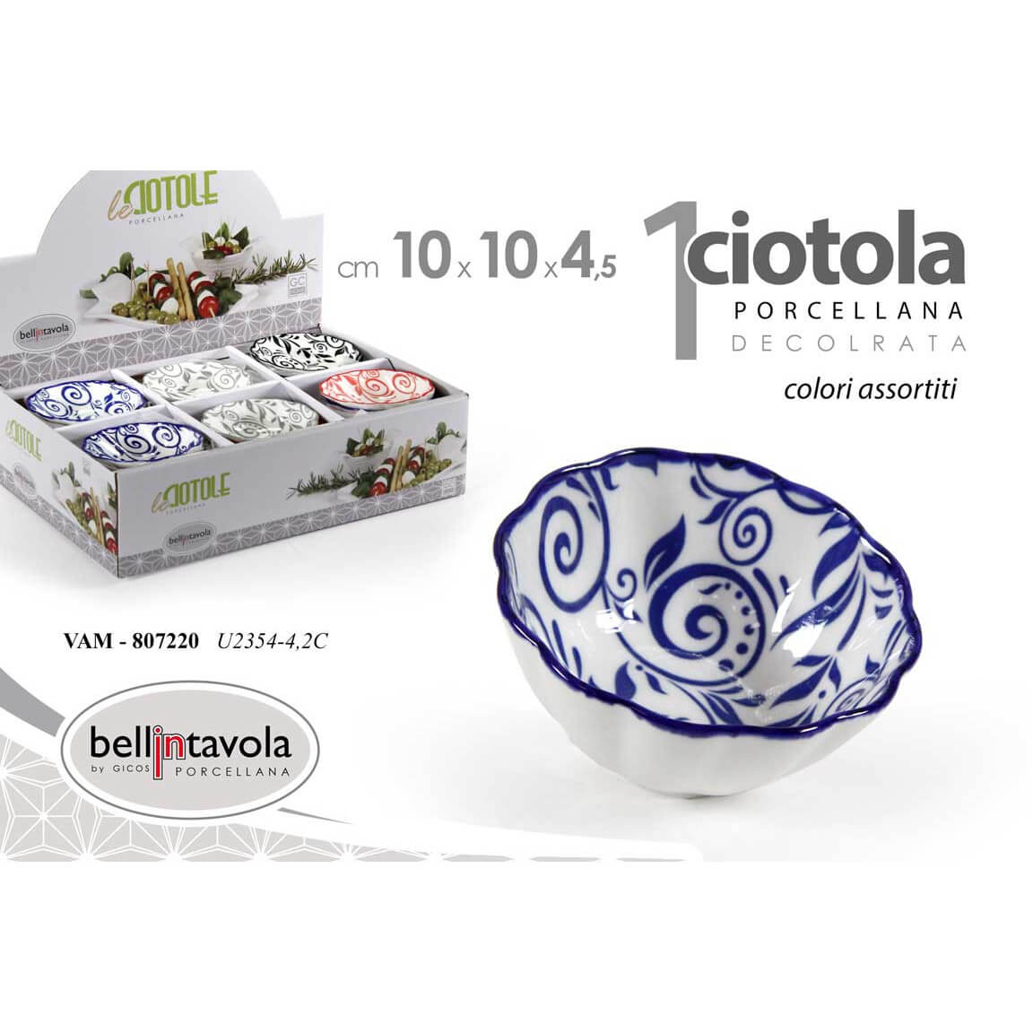 *CIOTOLINA CM.10X10X4.5 ASSORTITE