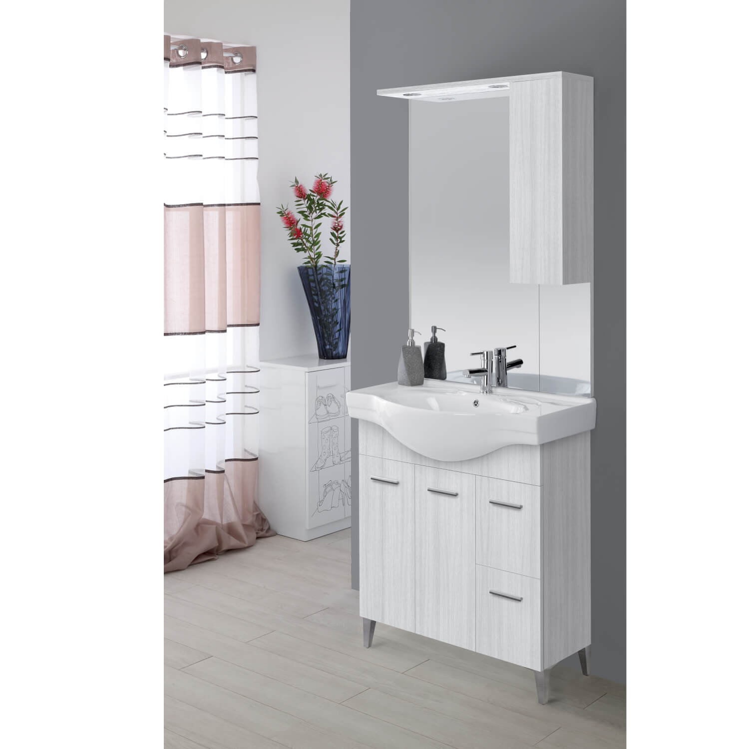 MOBILE BAGNO CM.80 2A 2C GRIGIO