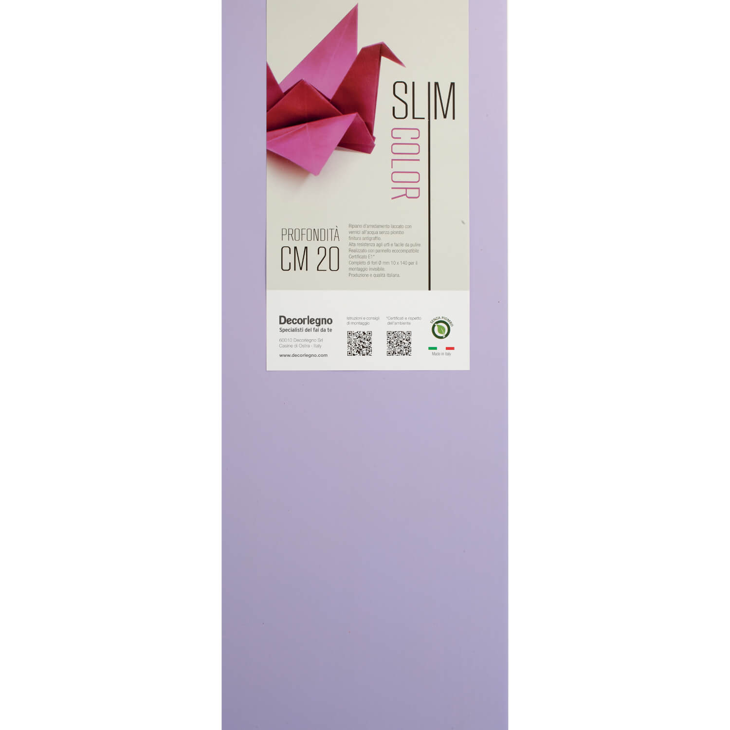 MENSOLA SLIM CM.40X20X1.8 MALVA