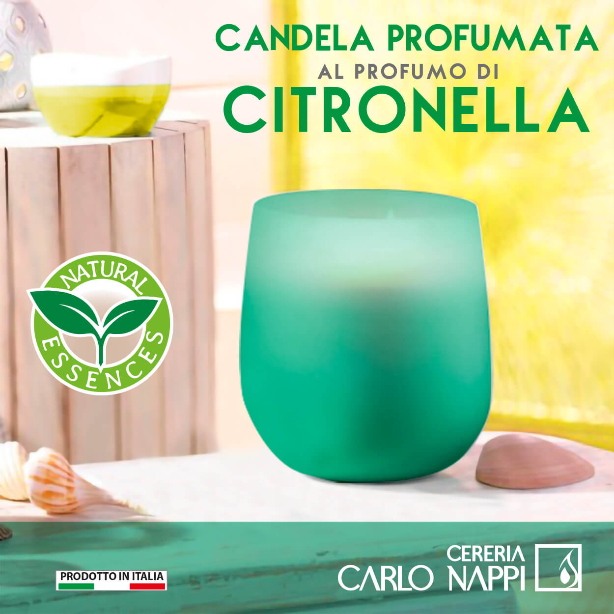 BICCHIERE IN VETRO CON CITRONELLA