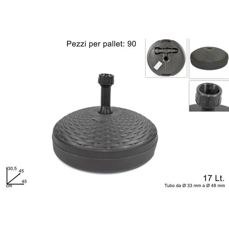 BASE OMBRELLONE EFFETTO MIDOLLINO ANTRACITE 45MA