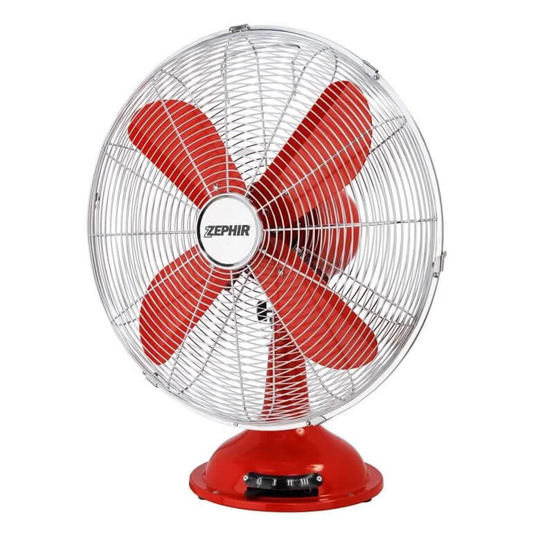 VENTILATORE DA TAVOLO RETRO ROSSO CM.40